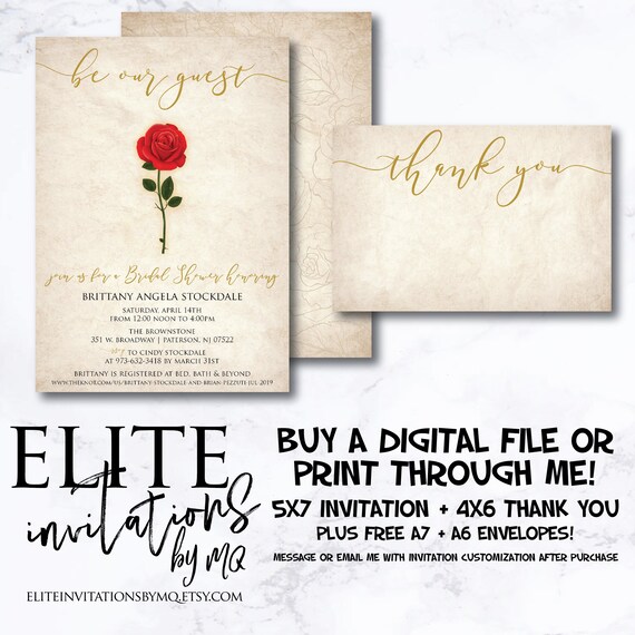 Guest Bridal Shower Invitation Thank 