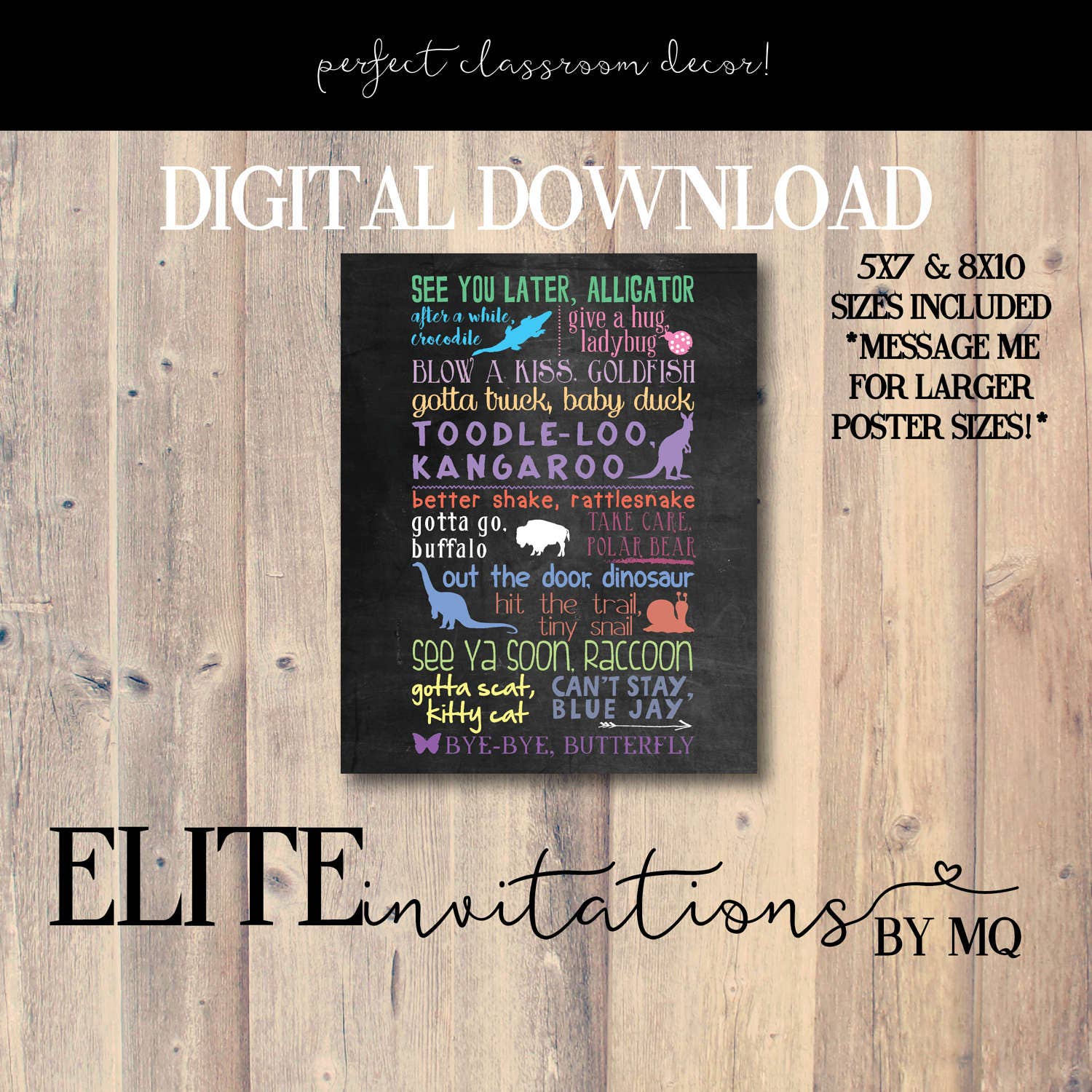 See You Later Alligator Typography Print Bye Goodbye Card Or Etsy