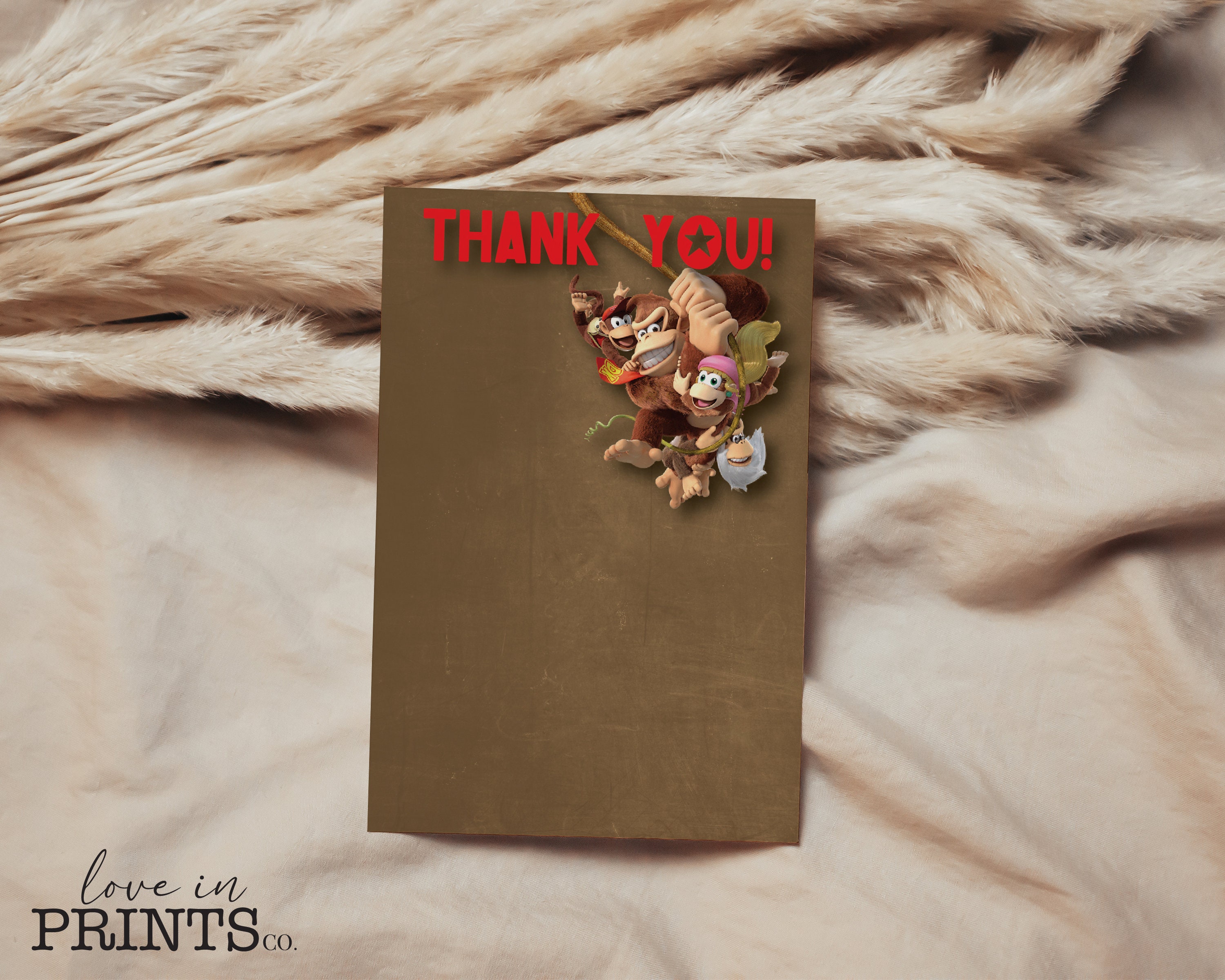 Donkey Kong Diddy Kong Birthday Invitation & Thank You Card Etsy UK