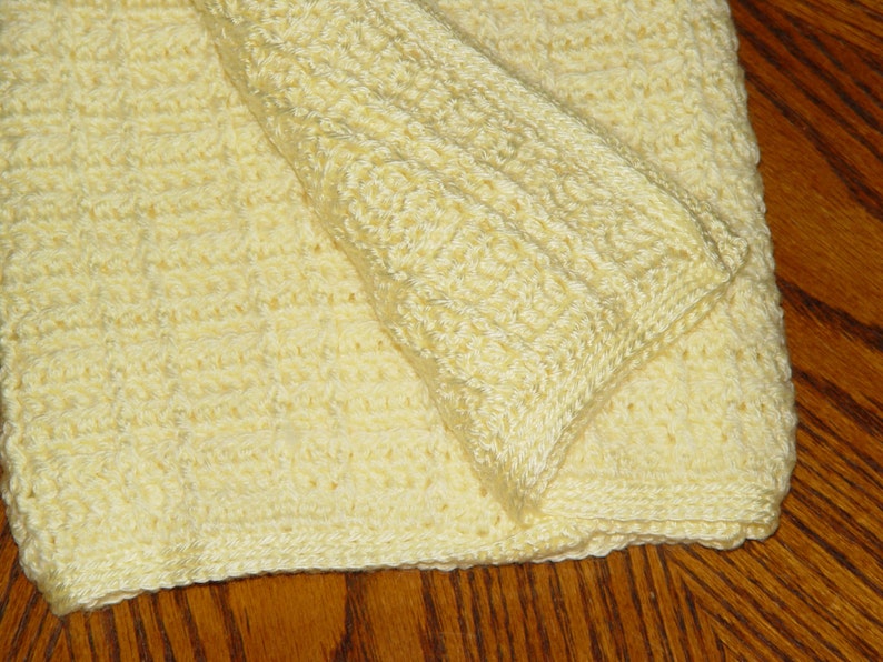 Handmade Crocheted Yellow Heirloom Baby Blanket Etsy