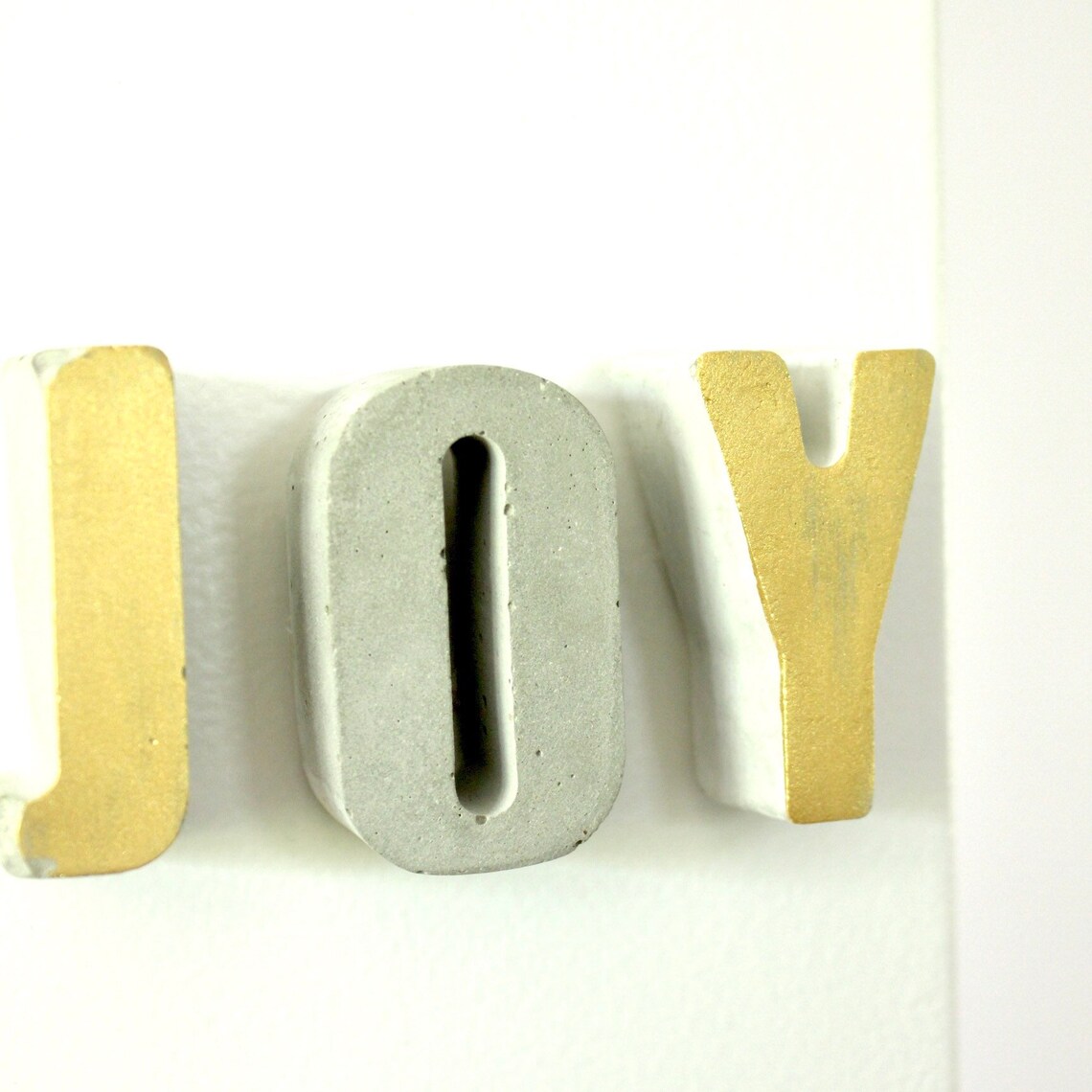 JOY Concrete letters word art concrete alphabet cement Etsy