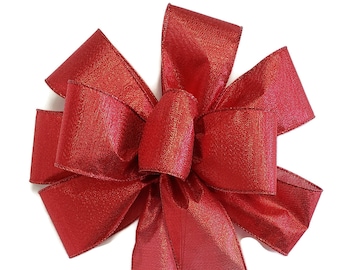 Metallic Red Wired Christmas Bow