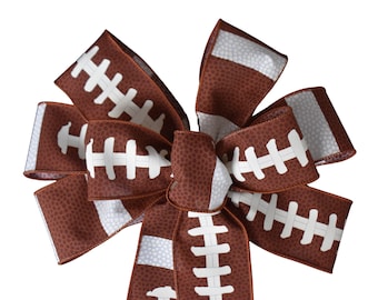 Football Laces Wired Wreath Bow