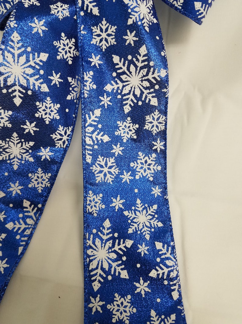 10 Large Royal Blue With White Snowflakes Wired - Etsy