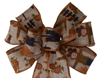 Small Wired 5-6" Scarecrow Wreath Bow