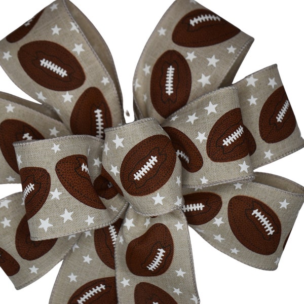 Football Wired Wreath Bow