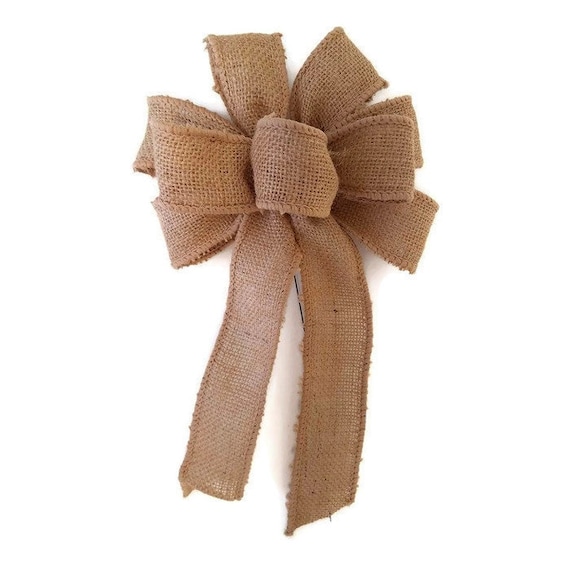 Small 5-6 Hand Made Natural Burlap Bow Country Rustic Wedding