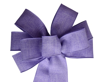 Lavender Linen Wired Wreath Bow