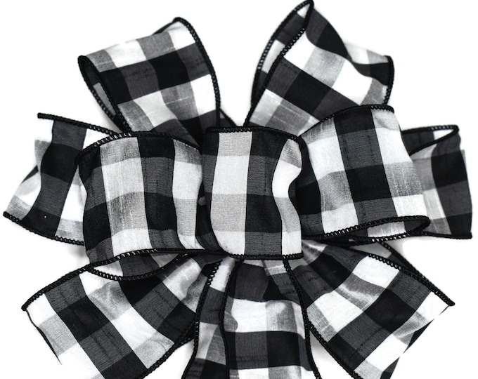 Featured listing image: Wired Black and White Plaid Bow