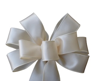 Ivory Satin Wired Wreath Bow