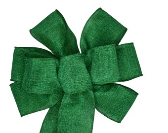 Semi-Sheer Bright Green Wired Wreath Bow*