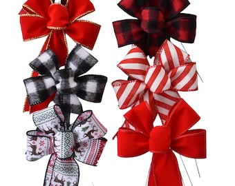 Set of 6 Mini 5" Bows - Handmade Bows - Small Bows - Wired Bows
