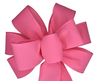 Wired Pink Velvet Christmas Bow - Indoor or Outdoor
