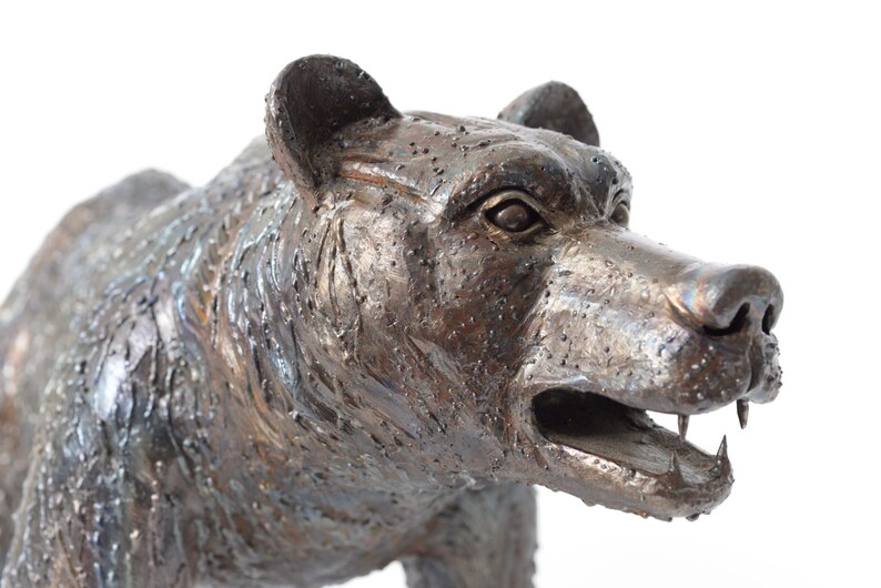 Recycled Metal Bear Sculpture Walking Etsy