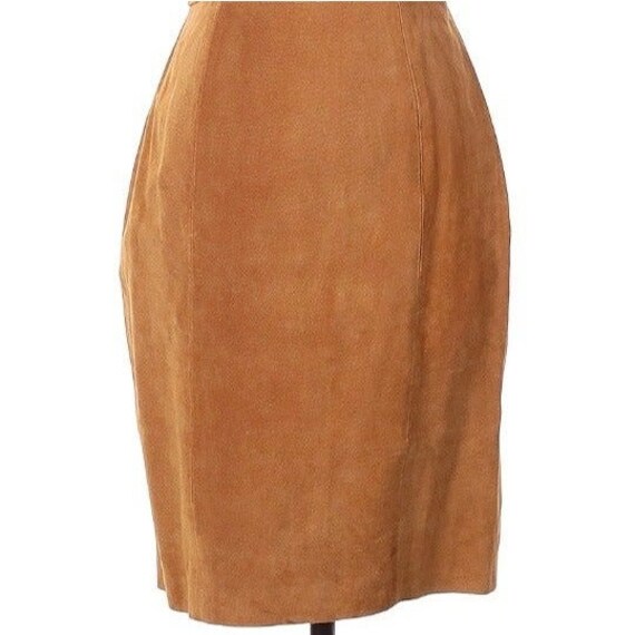 BB Dakota Vintage Suede Leather Pencil Skirt 2-6 - image 3