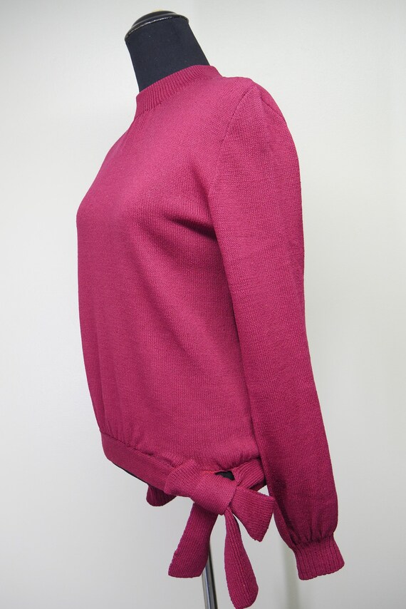 EE Imports Vintage Burgundy Wool Blend Knit Desig… - image 3