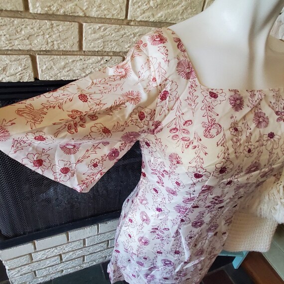 Vintage 1960s Handmade Satin Floral Kimono Mini D… - image 2