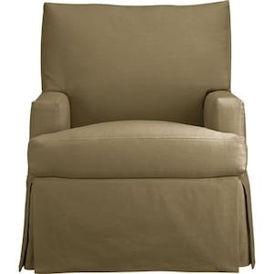 Crate & Barrel Oversized 360 Swivel Glider Slipcovered Armchair