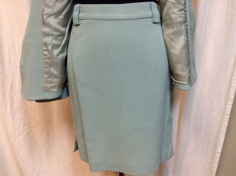 Chantal Thomass Paris Aqua Skirt Suit w/ Mother of Pearl buttons image 4