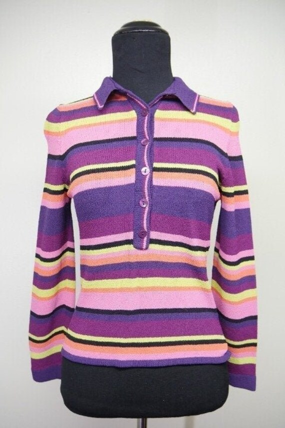 Ball of Cotton Handloomed Striped Pullover Sweater S Etsy Australia