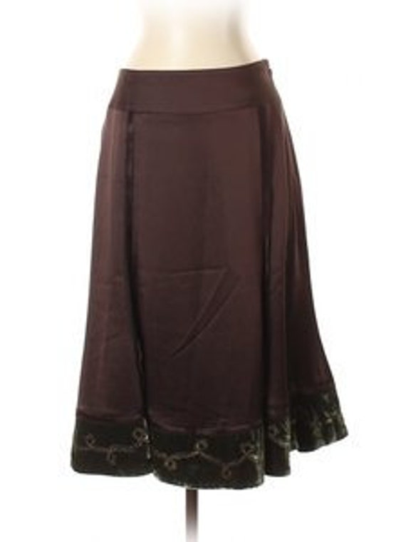 teri jon satin/silk velvet Embroidered Tea Skirt 4 - image 2