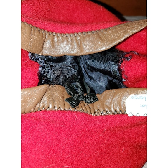 Vrai Basque Vintage Wool/Leather Beret S Vrai Basque Black Wool Beret vintage 59 9.5 main image 3