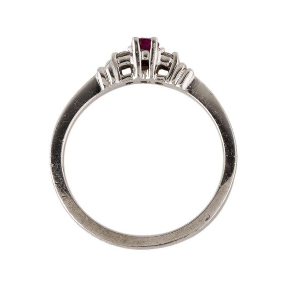 Platinum Ruby & Diamond Cocktail Ring Size: 6.75 - image 5