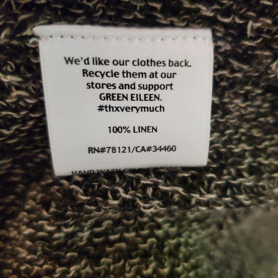 Cardigan Ouvert Devant Eileen Fisher En Lin - Taille S/P, Noir/gris, Occasion Très Bon état