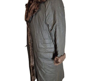 Alixandre Furs VTG Sheared Beaver Reversible Coated Canvas Long