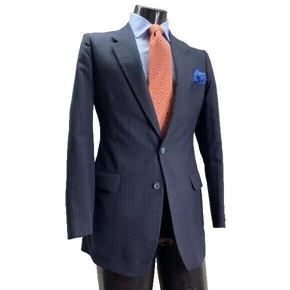 Yves Saint Laurent YSL Vintage Slim 3 Piece Navy Pinstripe