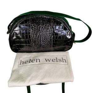Helen Welsh NWT Crocodile Embossed Leather Shoulder Bag  W/ Dust Bag