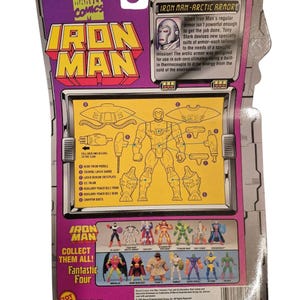 Figura de acción de Iron Man Arctic Armor con garra de lanzamiento Marvel TV Toy Biz 1995 NUEVO imagen 3