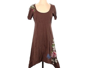 Johnny Was Boho Besticktes Baumwollblumenkleid S