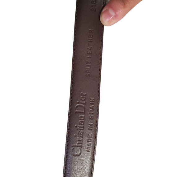 Christian Dior Vintage Brown Split Leather Belt G… - image 8
