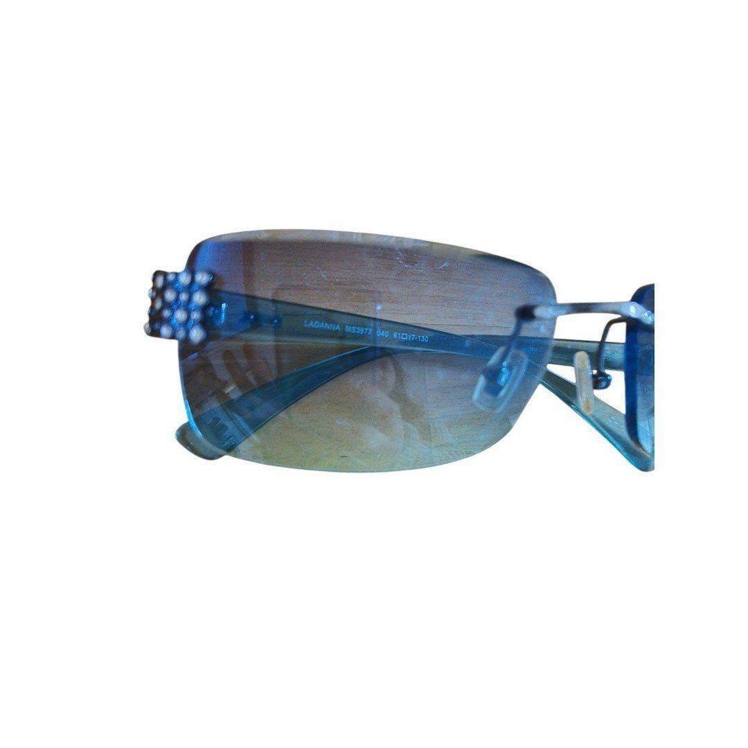 Fossil Ladanna Vintage Sunglasses Rhinestone Rimless Womens 