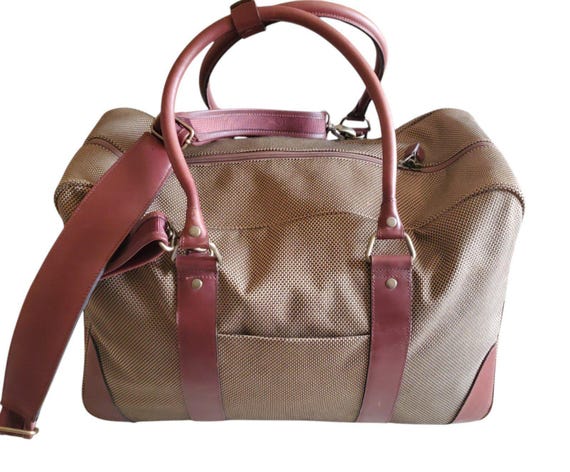 L.L. Bean VTG Traveler Tweed Duffle Carry on Luggage  display picture 2