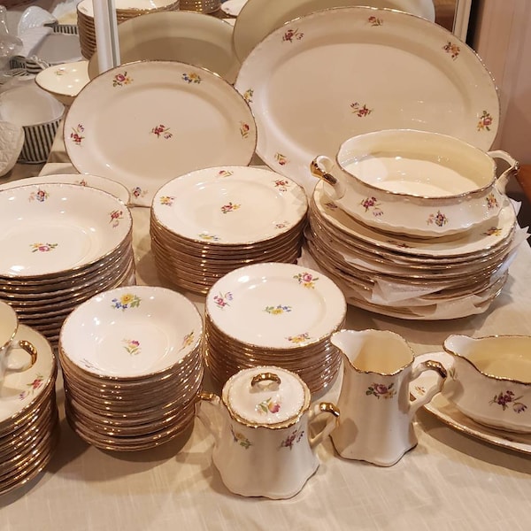 Gold Dinnerware Set Etsy