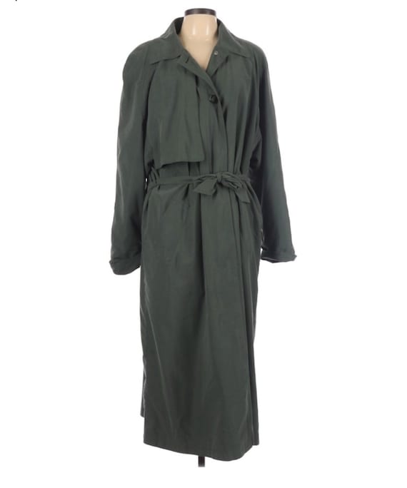 Gallery olive green Lined/Insulated long Trench co
