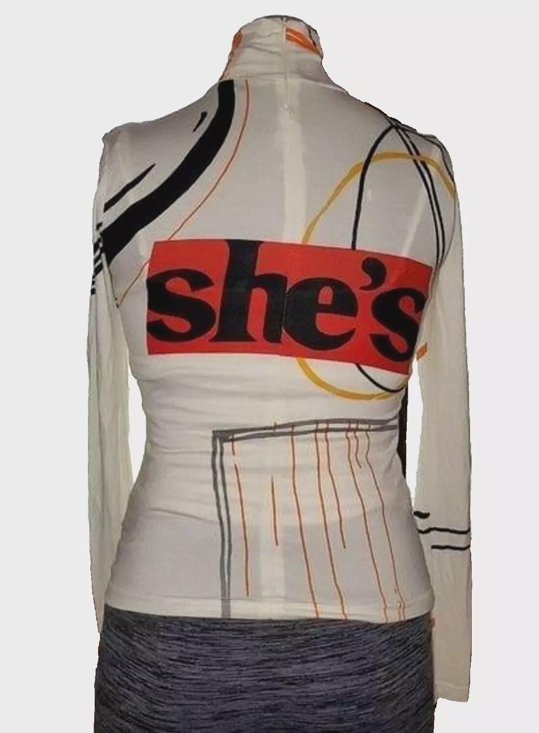 トップス 90s RUSH L/S cut sew made in USA X:S Clothing Vintage Graphic Ruched Mock Zip Front Top S