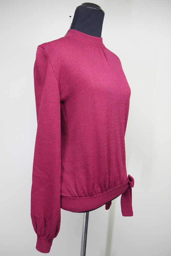 EE Imports Vintage Burgundy Wool Blend Knit Desig… - image 2