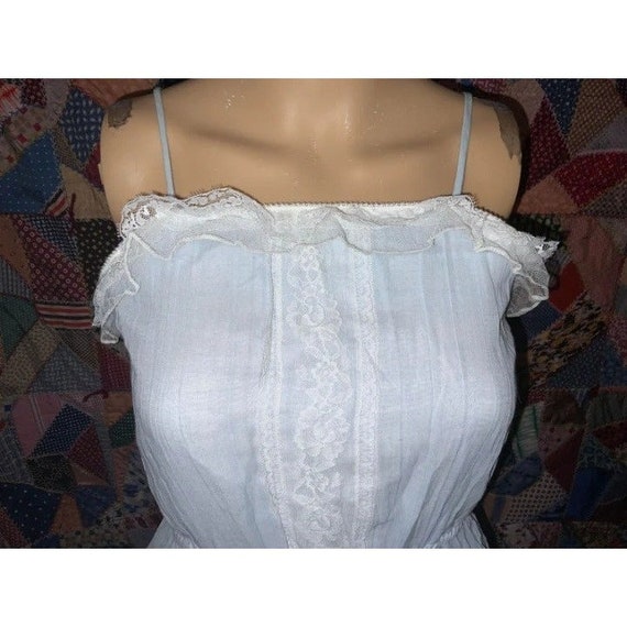 Gunne Sax Vintage Light Blue 70's Light Gauzy Bea… - image 6