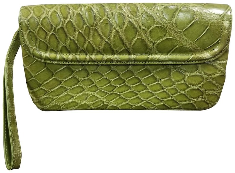 Genuine Alligator Leather Clutch Wallet Handmade
