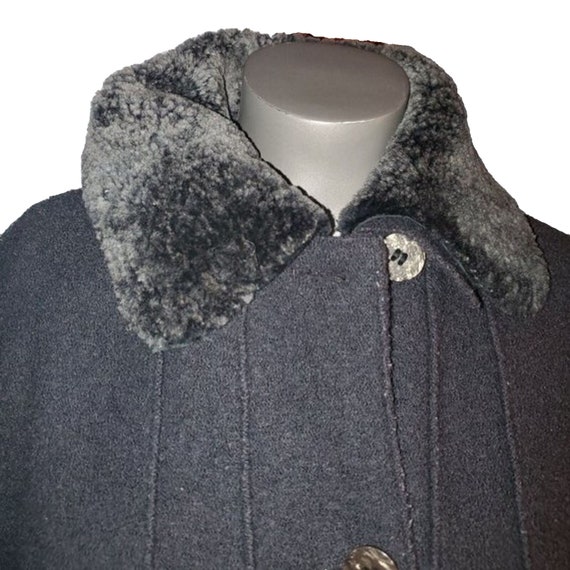 Veste Manteau Femme Hilary Radley - Taille S-M - Laine Beige Avec Col Fourrure - Occasion Excellent état