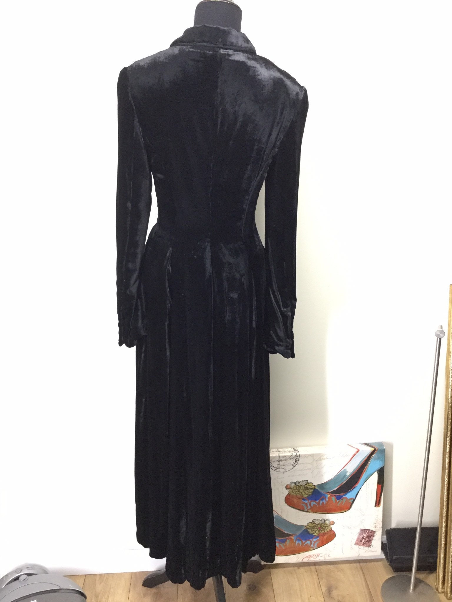 ジャケット・アウター gian franco ferre 80s velvet maxi coat gian franco ferre 80s velvet maxi coat