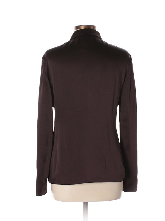 Armani Collezioni Brown Plum Satin Blouse Jacket … - image 2