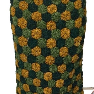 Handmade 60s Vintage Knit Green Boho Skirt sz S image 4