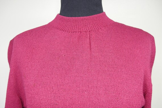 EE Imports Vintage Burgundy Wool Blend Knit Desig… - image 6