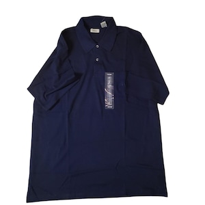IZOD Mens Vintage 90s Polo Shirt Cotton Navy Blue Sz L NEW