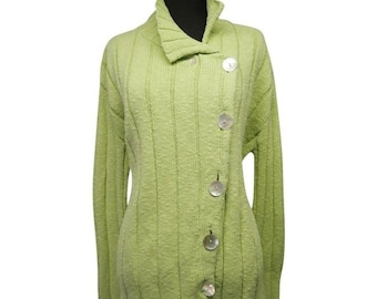 Willow asymmetric Cardigan w/ mother of pearl buttons L