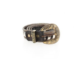 Spain Vintage Leather/brass Western Belt M/L - Etsy display picture 1